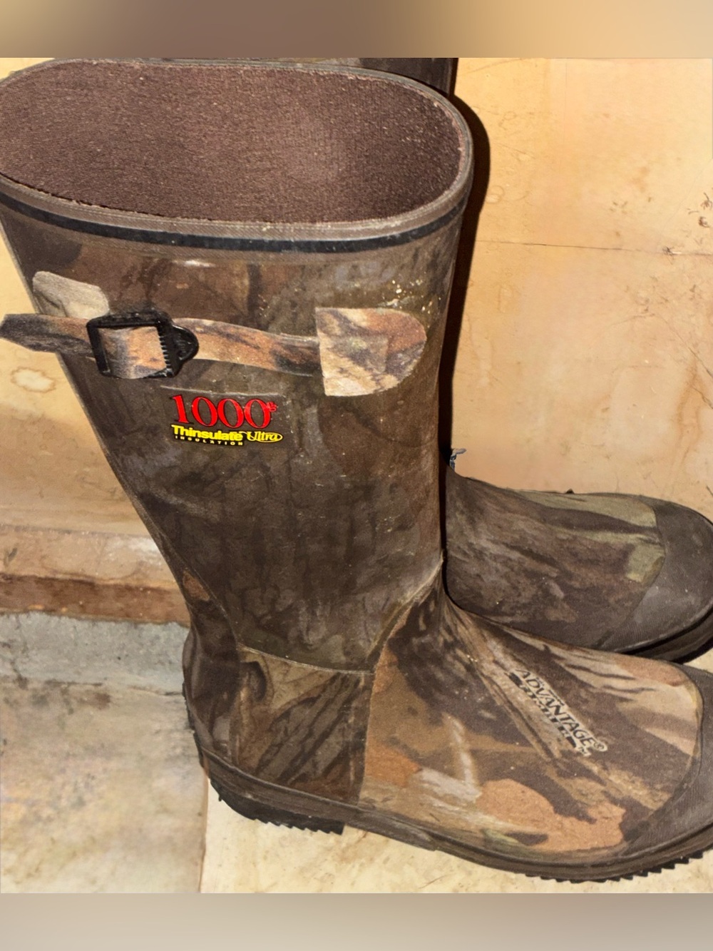 Wolverine Camo Rubber Hunting Boots 1000G Thinsulate Ultra Steel Shank Men’s 8